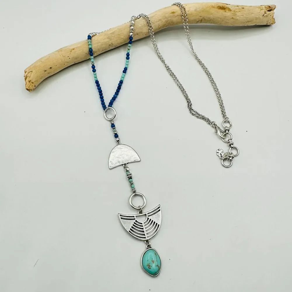 Lucky Brand Turquoise Beaded Boho Necklace